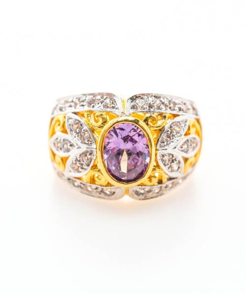 Regal Amethyst & Diamond-Accented Statement Ring