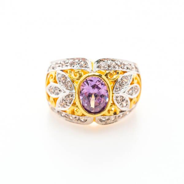 Regal Amethyst & Diamond-Accented Statement Ring